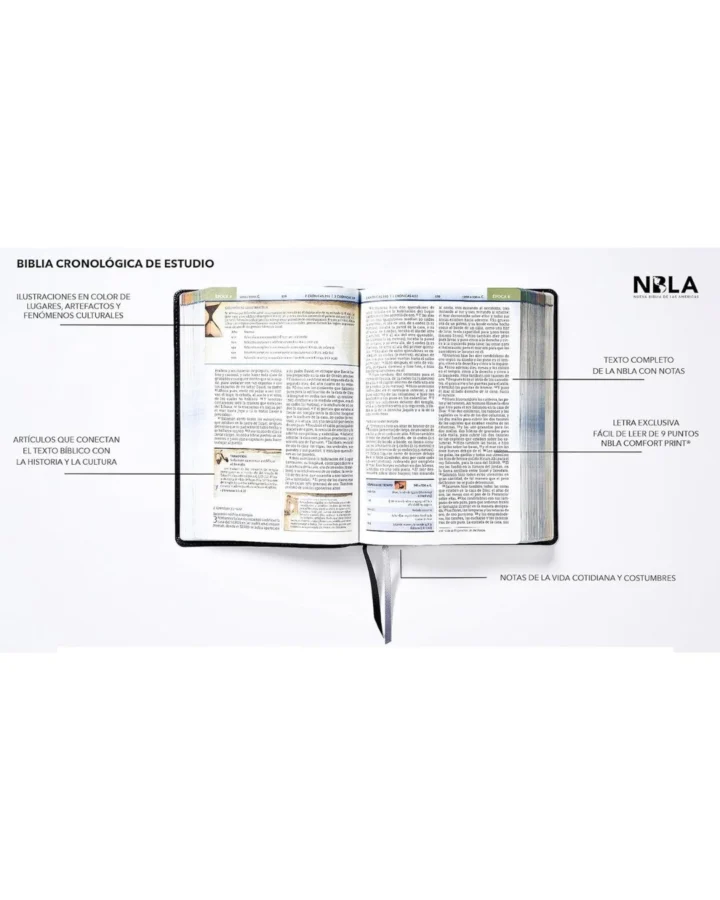 Biblia Cronológica de Estudio, NBLA, Símil Piel, Grande - Imagen 4