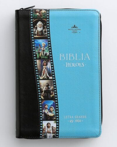 Biblia Heroes, Reina Valera 1960, Letra Grande, Imitación Piel, Manual con Cierre
