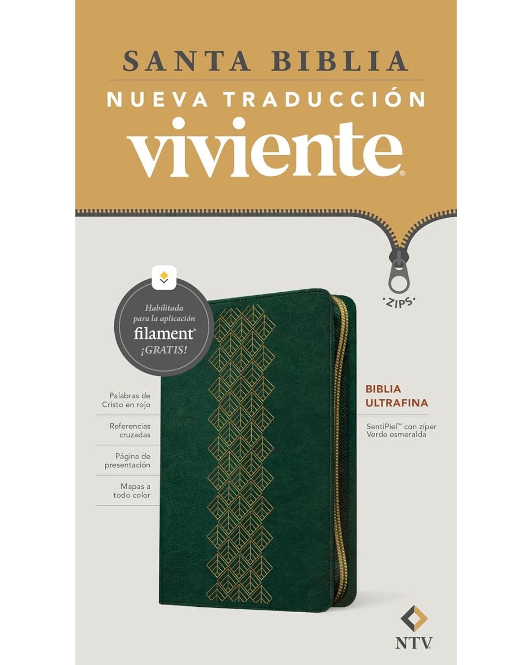 Biblia Nueva Traducción Viviente, Símil Piel, Manual, con Cierre - Imagen 3