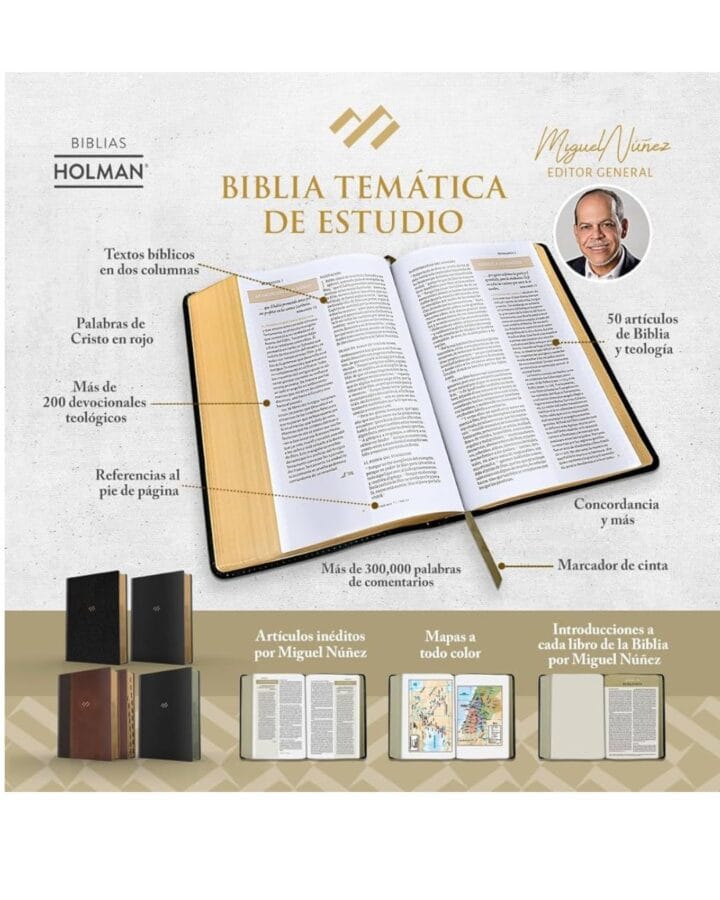 Biblia Temática de Estudio, Reina Valera 1960, Símil Piel, Manual - Imagen 2