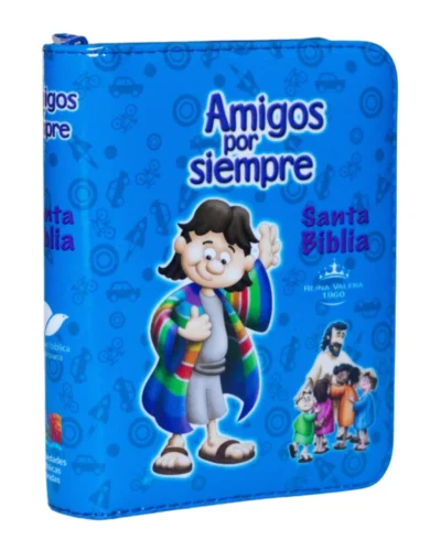 Biblia Amigos por Siempre, Reina Valera 1960, Acolchada, Azul con Cierre