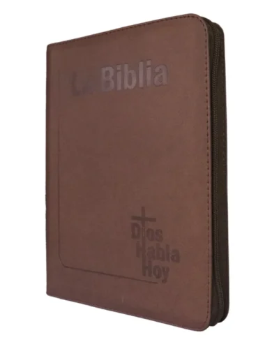 Biblia Dios Habla Hoy, Letra Gigante, Símil Piel, Café con Cierre