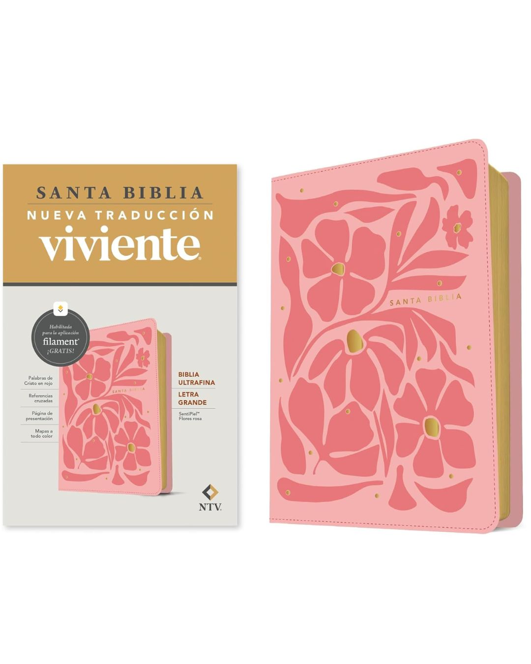 Biblia NTV, Letra Grande, Símil Piel, Manual, Rosada - Imagen 2