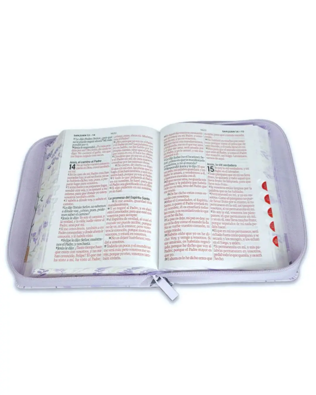 Biblia Pequeña Reina Valera 1960 | Letra Grande Flores Lila - Imagen 2