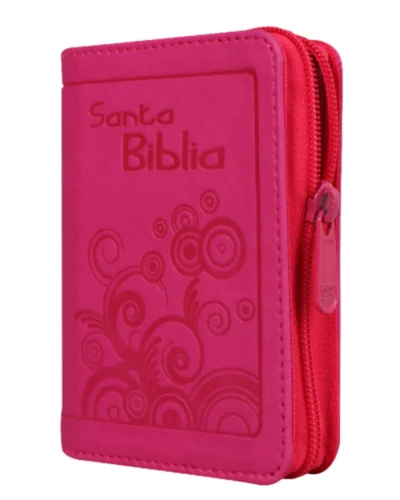 Biblia Reina Valera 1960, Imitación piel, Bolsillo, Fucsia con Cierre