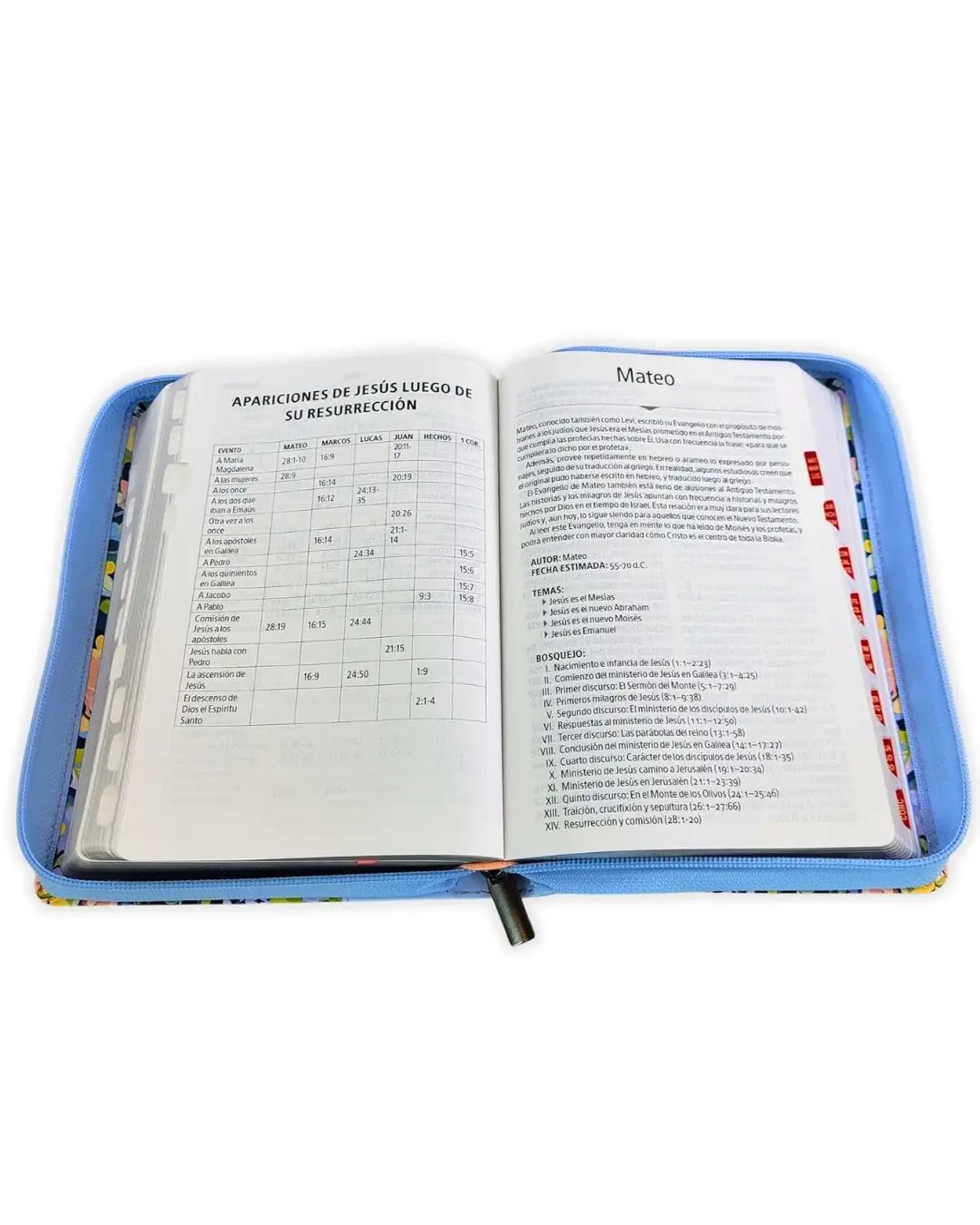 Biblia Reina Valera 1960 - Letra Gigante Celeste flores - Imagen 3