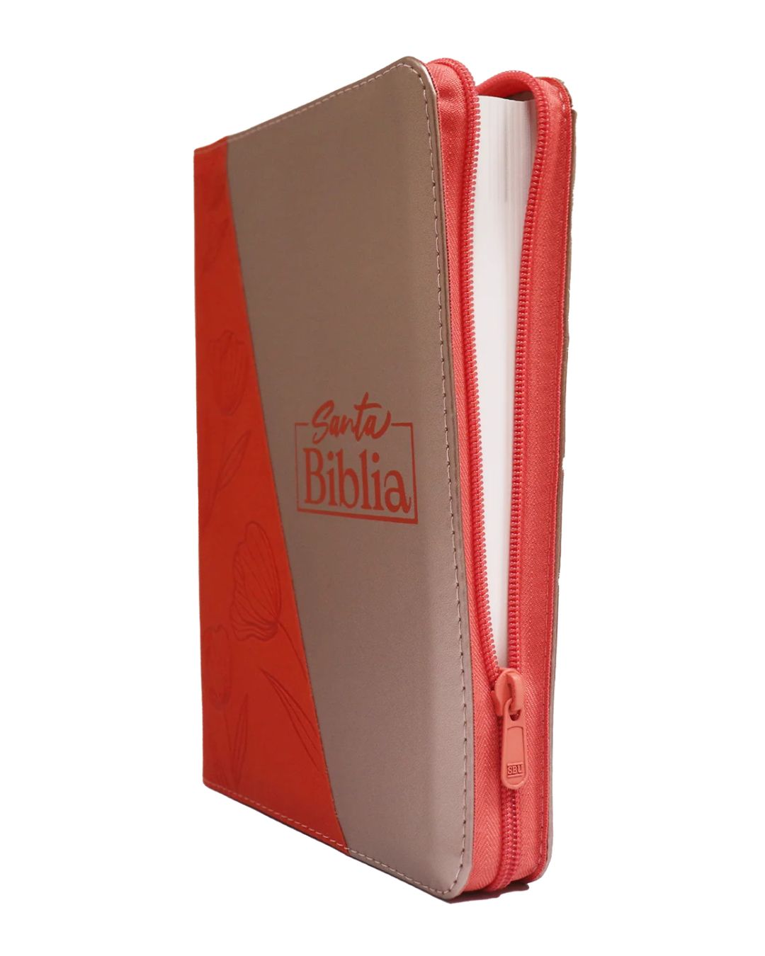 Biblia Reina Valera 1960, Letra Gigante, Imitación Piel, Grande, Naranja Chanpagne con Cierre - Imagen 2