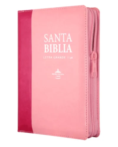 Biblia Reina Valera 1960, Letra Grande, Imitación Piel, Pequeña, Rosa Fucsia con Cierre e Índice