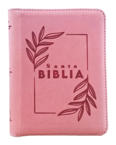 Biblia Reina Valera 1960, Letra Grande, Imitación Piel, Pequeña, Rosada con Cierre