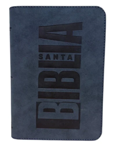 Biblia Reina Valera 1960, Letra Grande, Símil Piel, Manual, Azul con Cierre