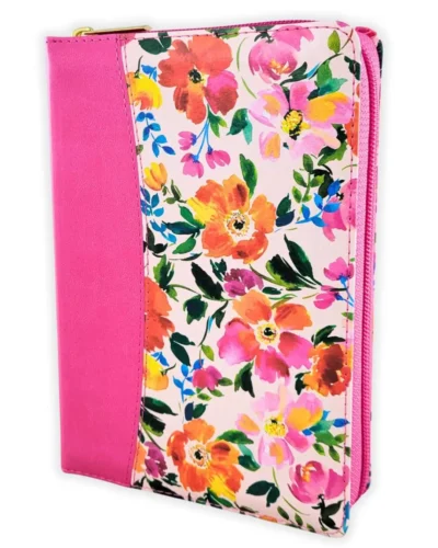 Biblia Reina Valera 1960 Pequeña - Letra Grande Fucsia Flores