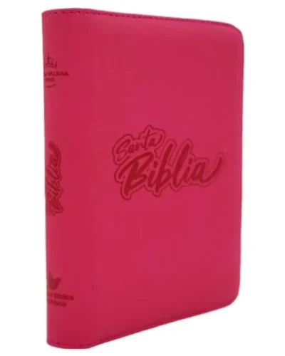 Biblia Reina Valera 1960, Símil Piel, Pequeña, Fucsia con Cierre