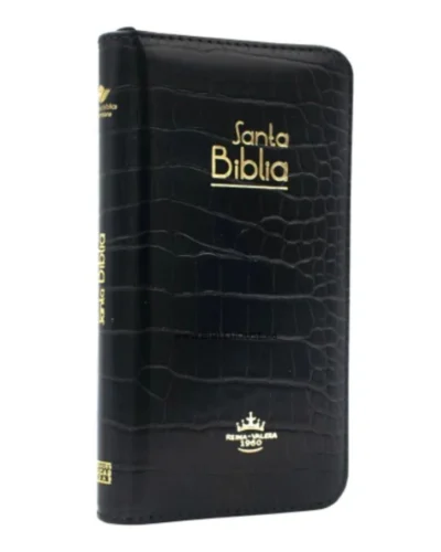 Biblia tipo chequera Reina Valera 1960, Senti Piel, Pequeña, Negra con Cierre e Índice