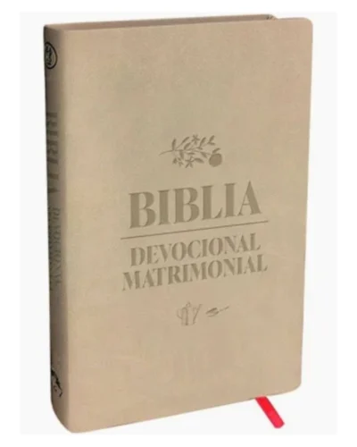 Biblia Devocional Matrimonial NBV Edición de Lujo | Símil Piel Beige para Parejas