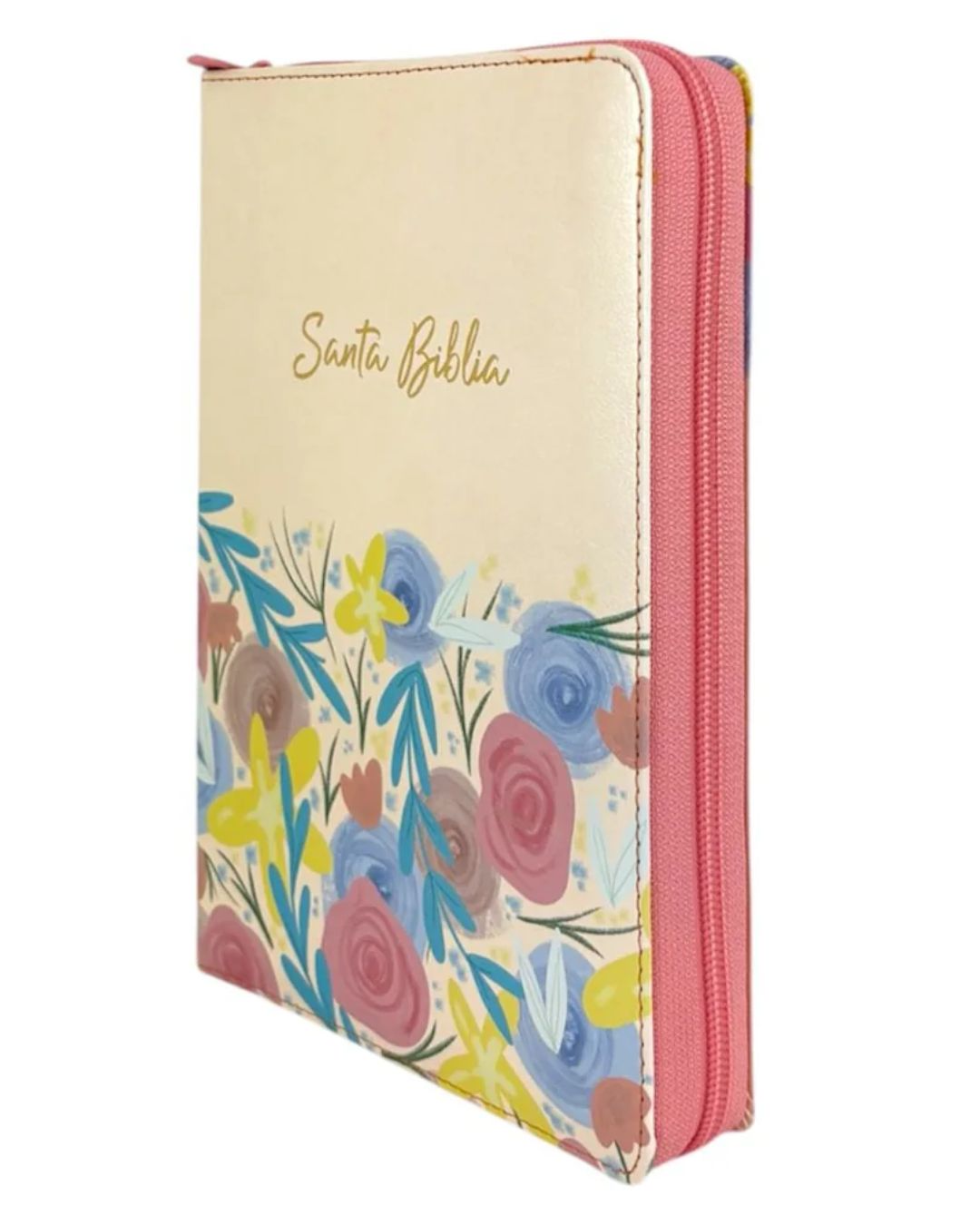 Biblia Reina Valera 1960 - Letra Grande Beige Flores - Imagen 2