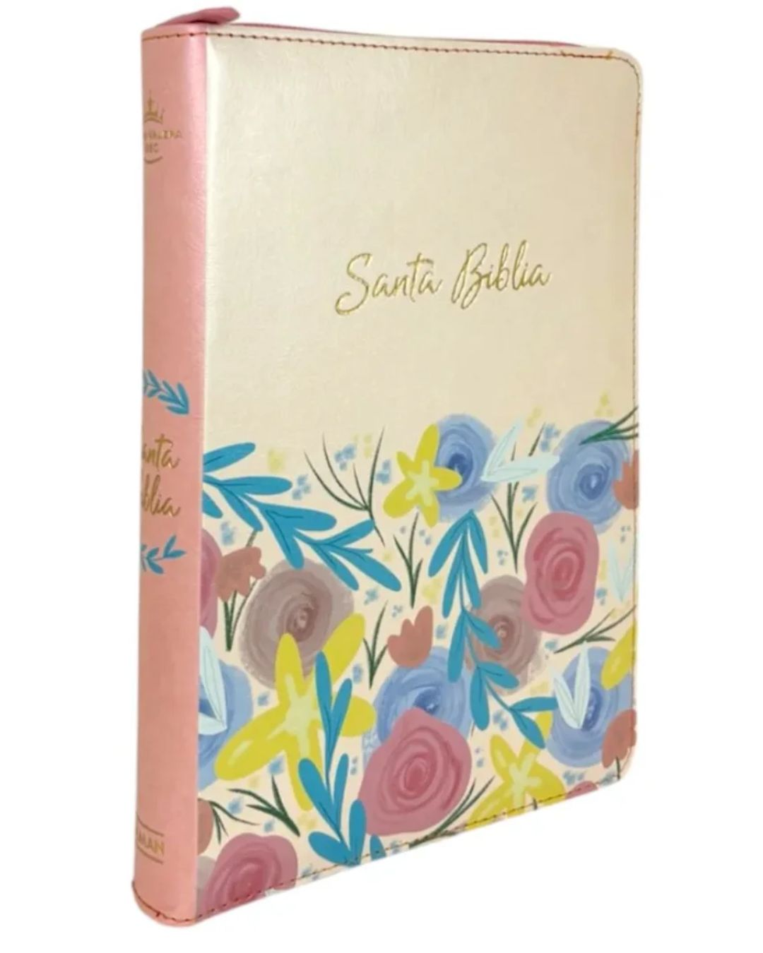Biblia Reina Valera 1960 - Letra Grande Beige Flores