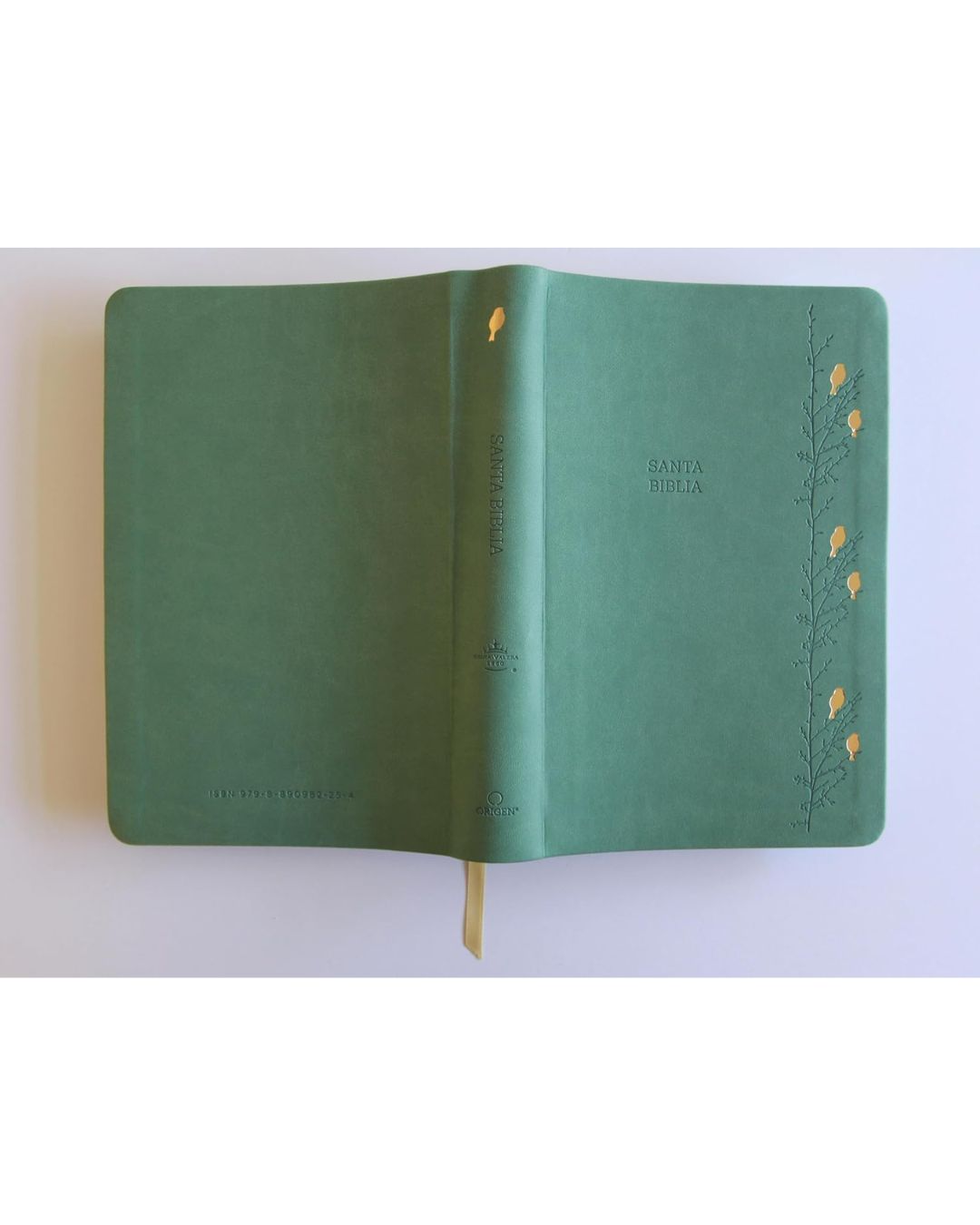 Biblia Reina Valera 1960 - Mediana Letra Gigante Verde Pájaros - Imagen 3